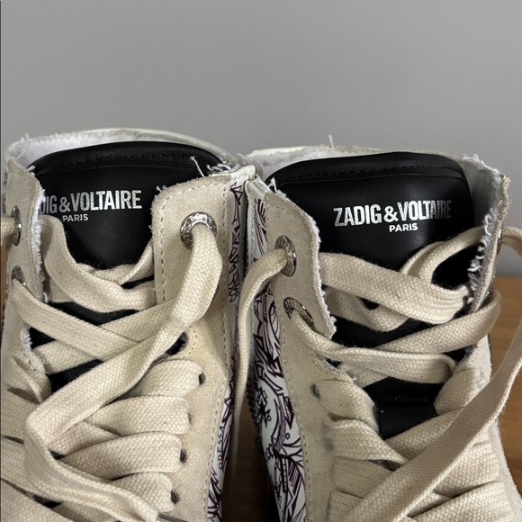 Zadig & Voltaire Women's High-Top Leather Suede Sneakers size 37 US 6 - Picture 7 of 11